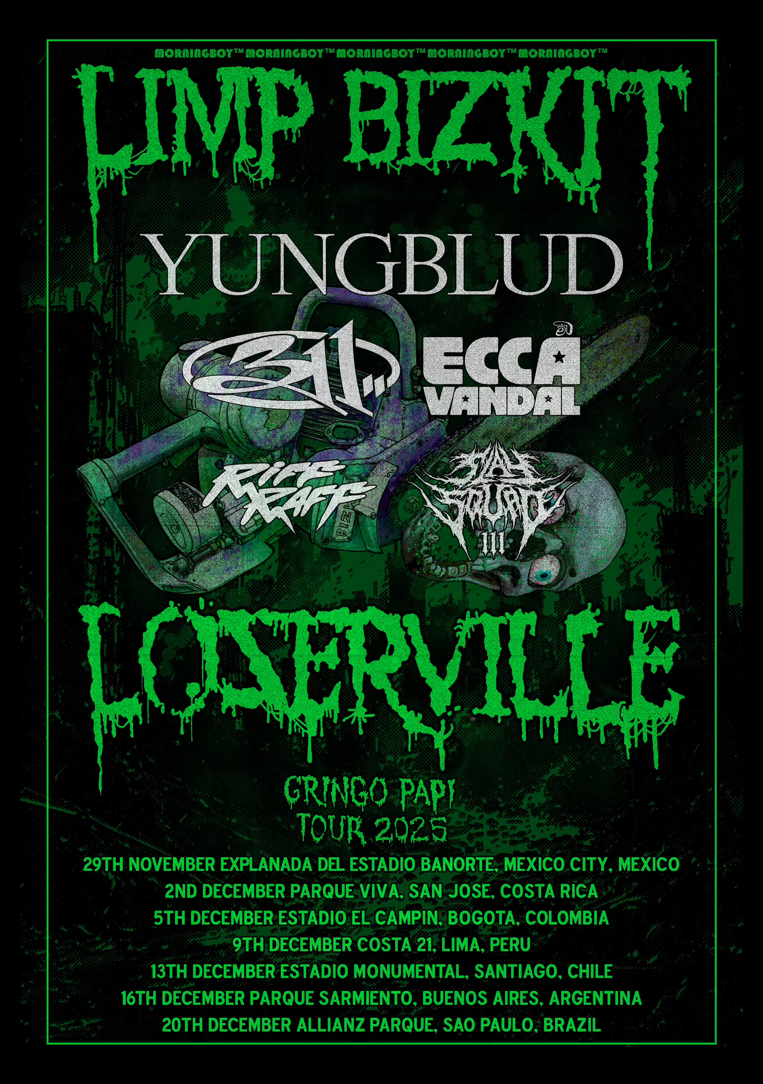 Limp Bizkit - 2025 Gringo Papi Tour with Special Guests YUNGBLOOD, 311, ECCA VANDAL, RIFF RAFF, and SLAY SQUAD